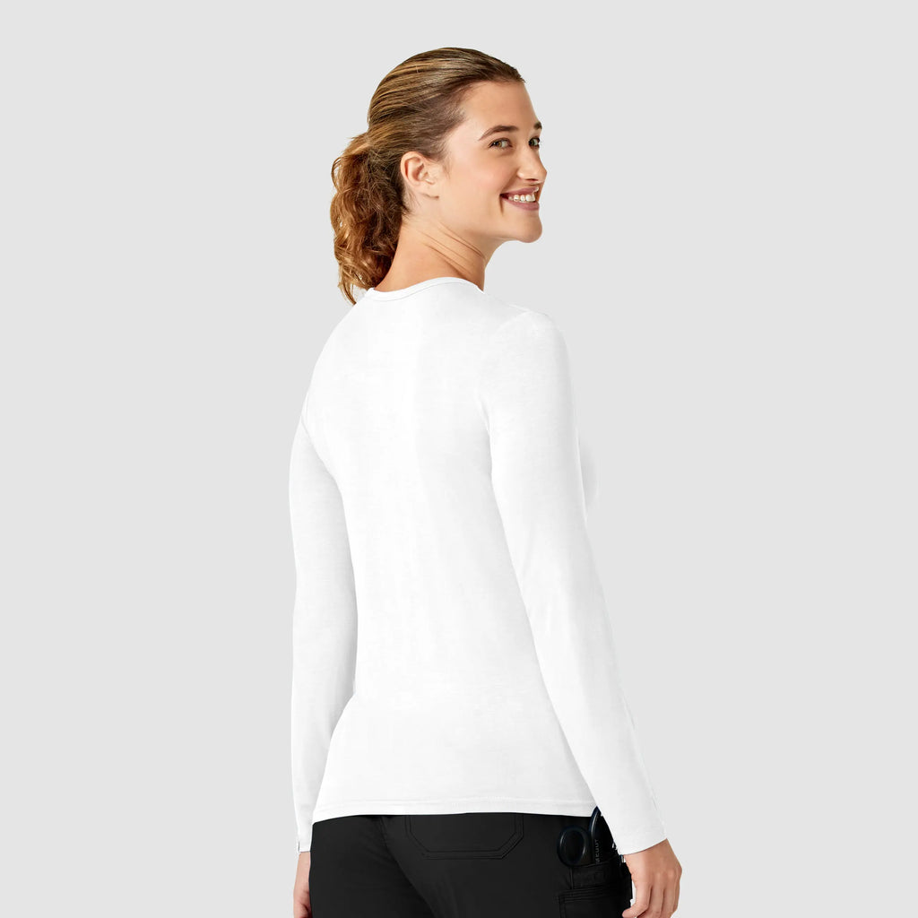 Wink Scrubs Women's Long Sleeve Silky Tee White | scrub-supply.com