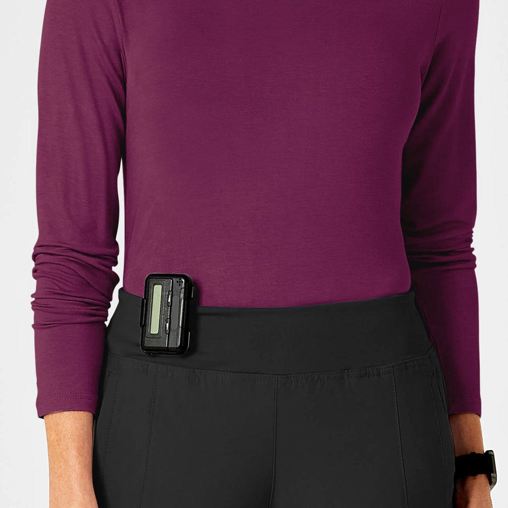 Wink Scrubs Women's Long Sleeve Silky Tee Wine | scrub-supply.com