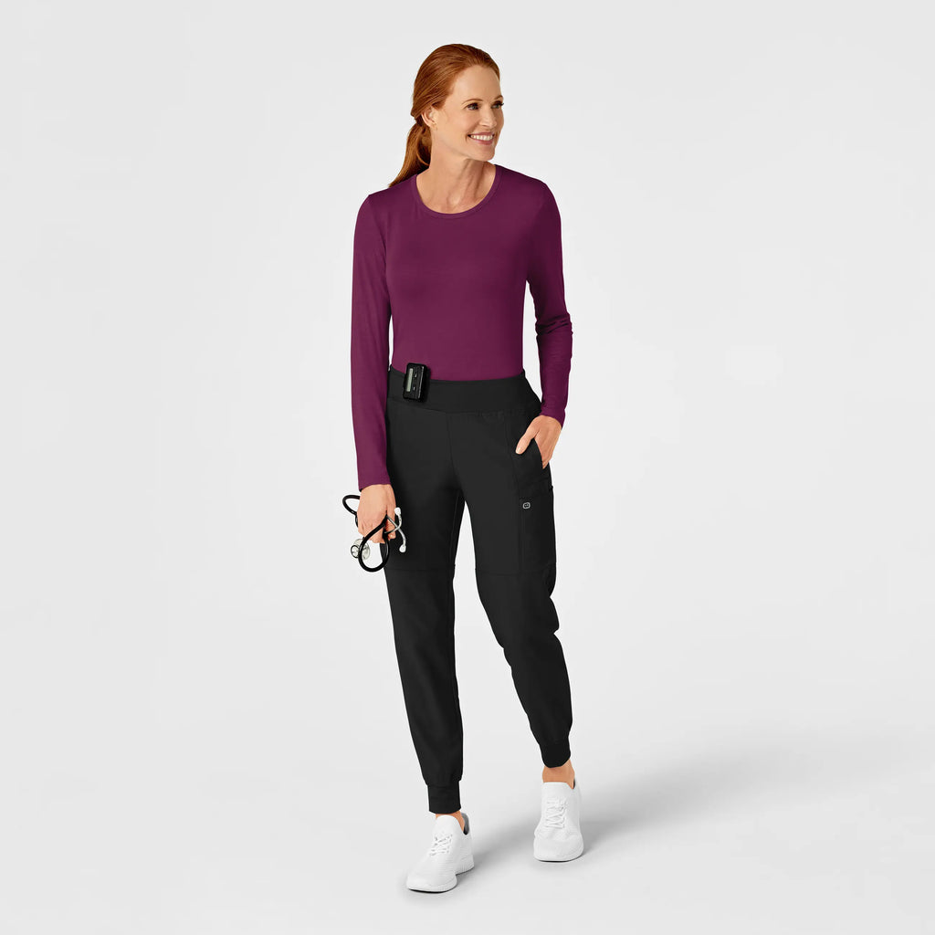 Wink Scrubs Women's Long Sleeve Silky Tee Wine | scrub-supply.com