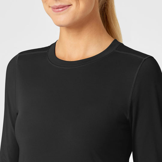 Wink Scrubs Women's Performance Long Sleeve Tee Black | scrub-supply.com