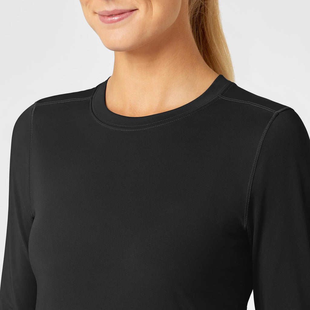 Wink Scrubs Women's Performance Long Sleeve Tee Black | scrub-supply.com