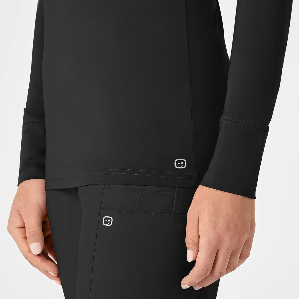 Wink Scrubs Women's Performance Long Sleeve Tee Black | scrub-supply.com