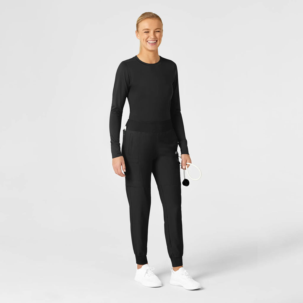 Wink Scrubs Women's Performance Long Sleeve Tee Black | scrub-supply.com