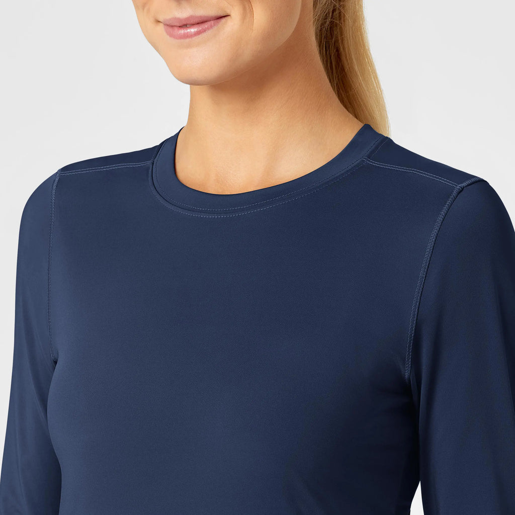 Wink Scrubs Women's Performance Long Sleeve Tee Navy | scrub-supply.com