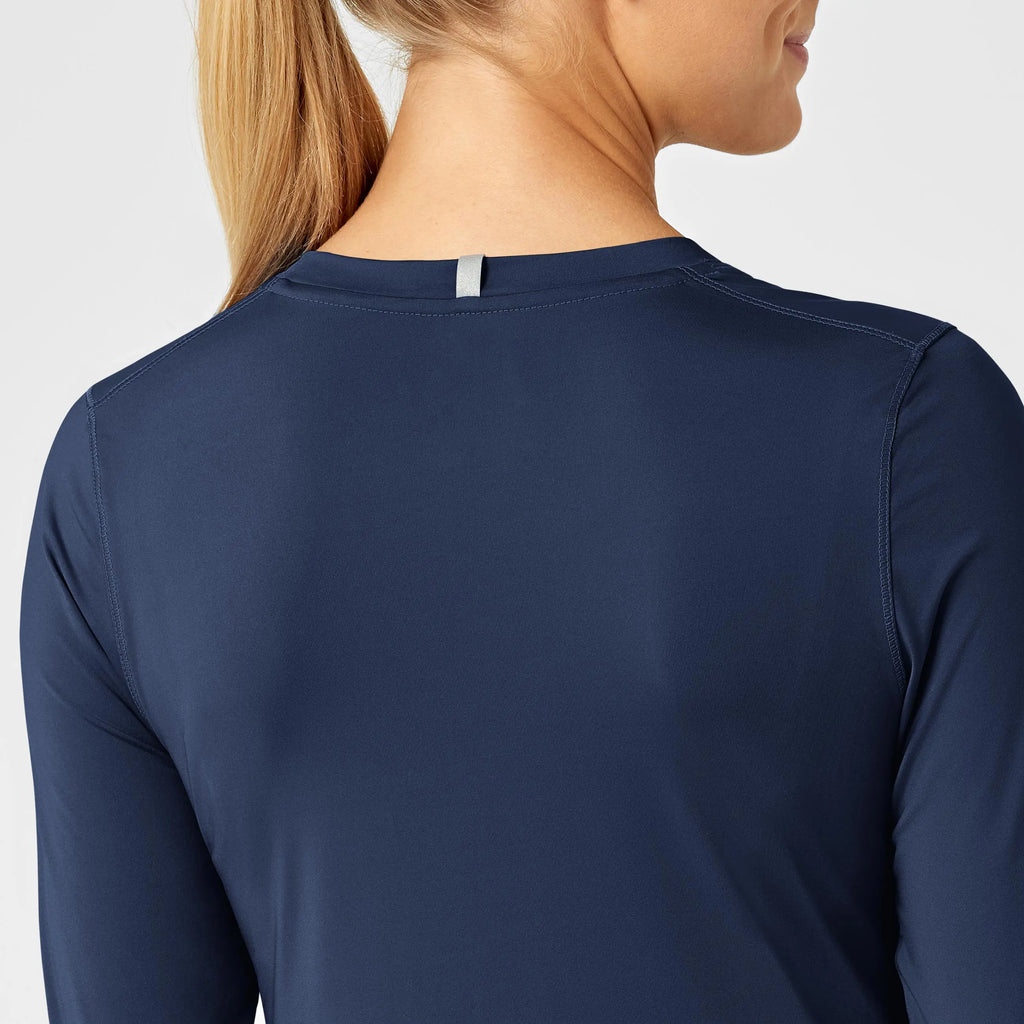 Wink Scrubs Women's Performance Long Sleeve Tee Navy | scrub-supply.com