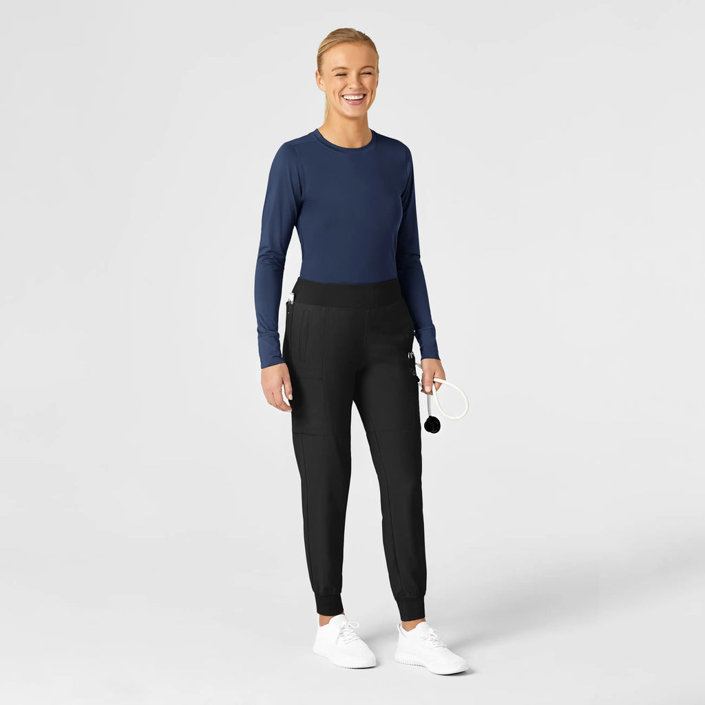 Wink Scrubs Women's Performance Long Sleeve Tee Navy | scrub-supply.com