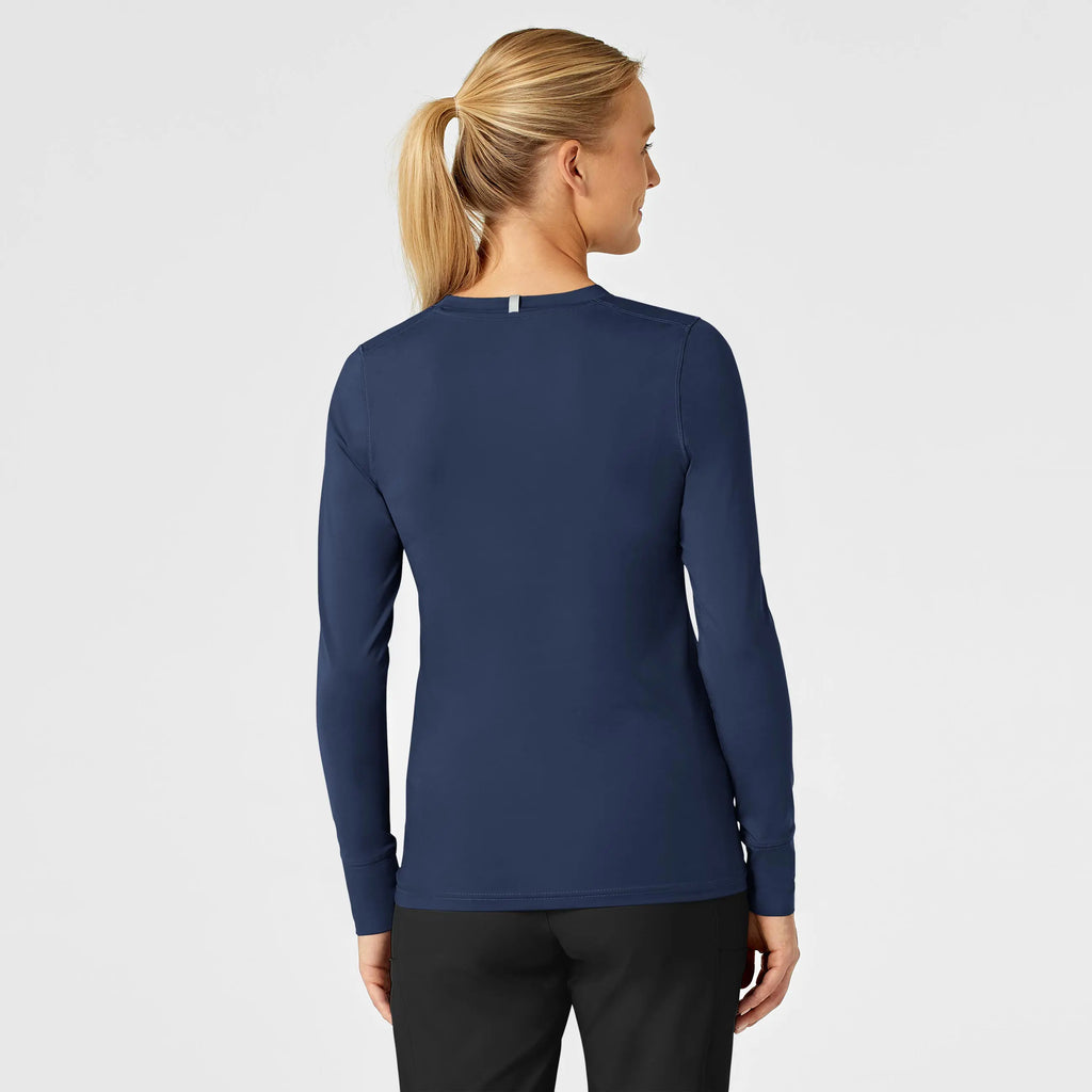 Wink Scrubs Women's Performance Long Sleeve Tee Navy | scrub-supply.com