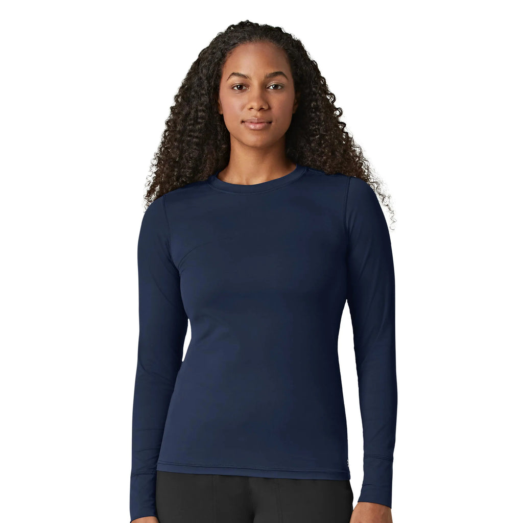 Wink Scrubs Women's Performance Long Sleeve Tee Navy | scrub-supply.com