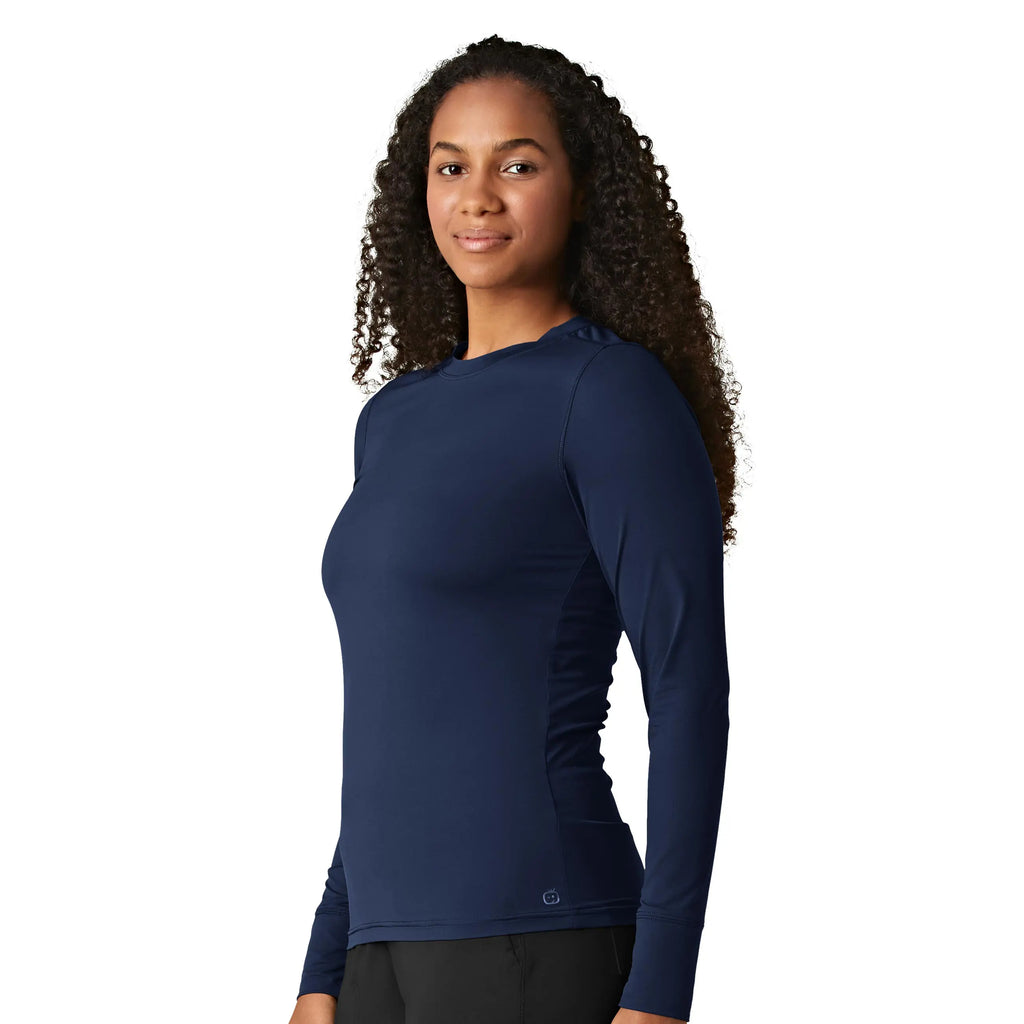 Wink Scrubs Women's Performance Long Sleeve Tee Navy | scrub-supply.com