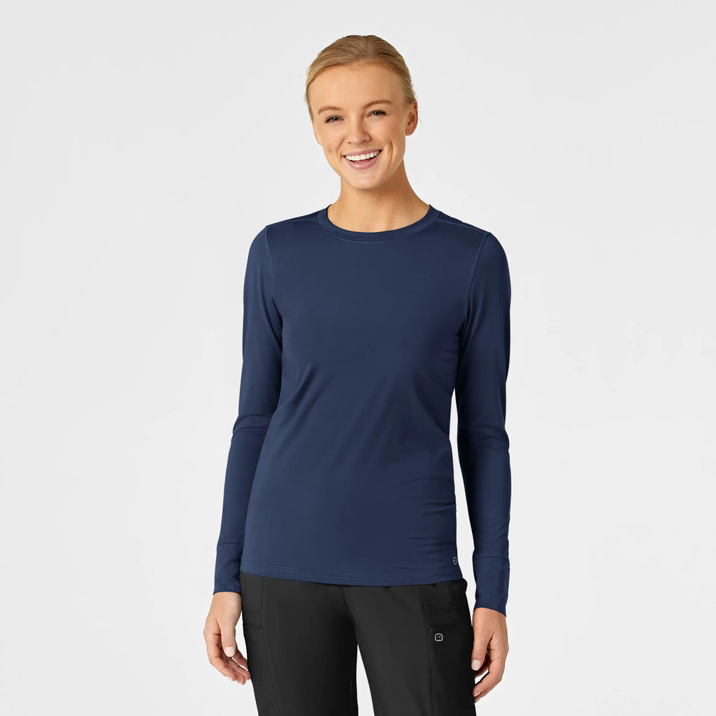 Wink Scrubs Women's Performance Long Sleeve Tee Navy | scrub-supply.com