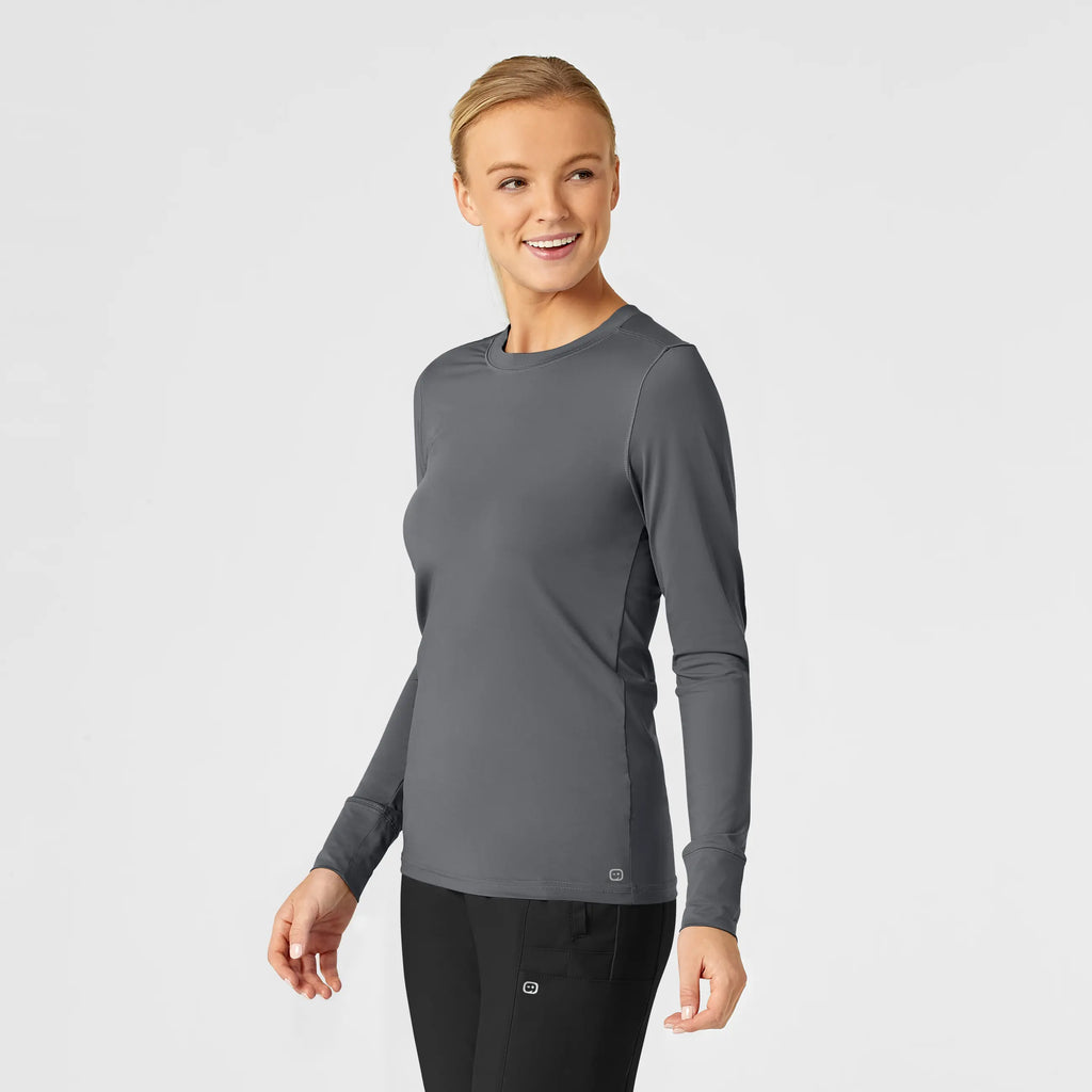 Wink Scrubs Women's Performance Long Sleeve Tee Pewter | scrub-supply.com