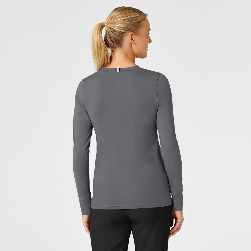 Wink Scrubs Women's Performance Long Sleeve Tee Pewter | scrub-supply.com