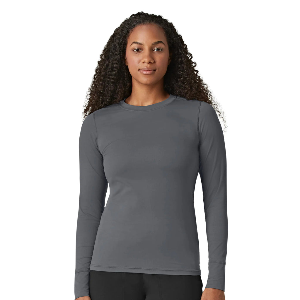 Wink Scrubs Women's Performance Long Sleeve Tee Pewter | scrub-supply.com