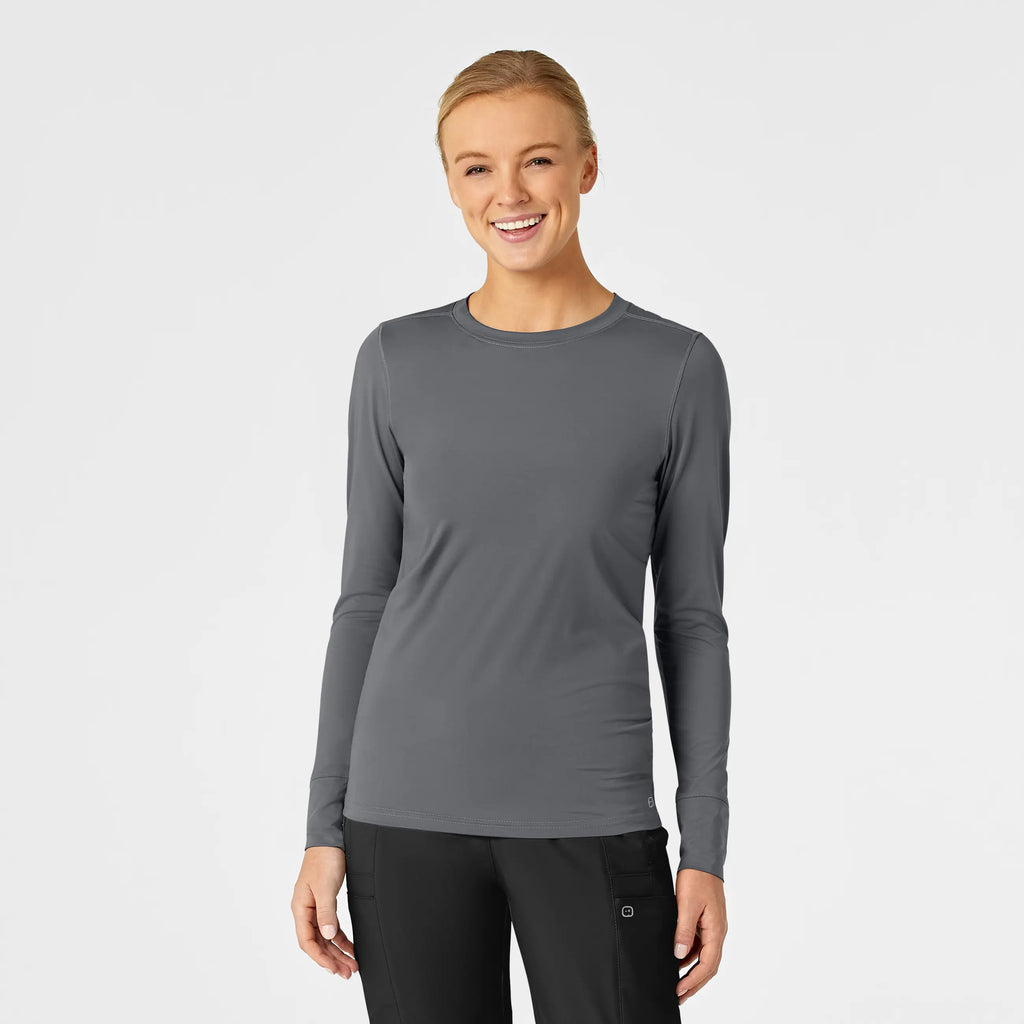 Wink Scrubs Women's Performance Long Sleeve Tee Pewter | scrub-supply.com