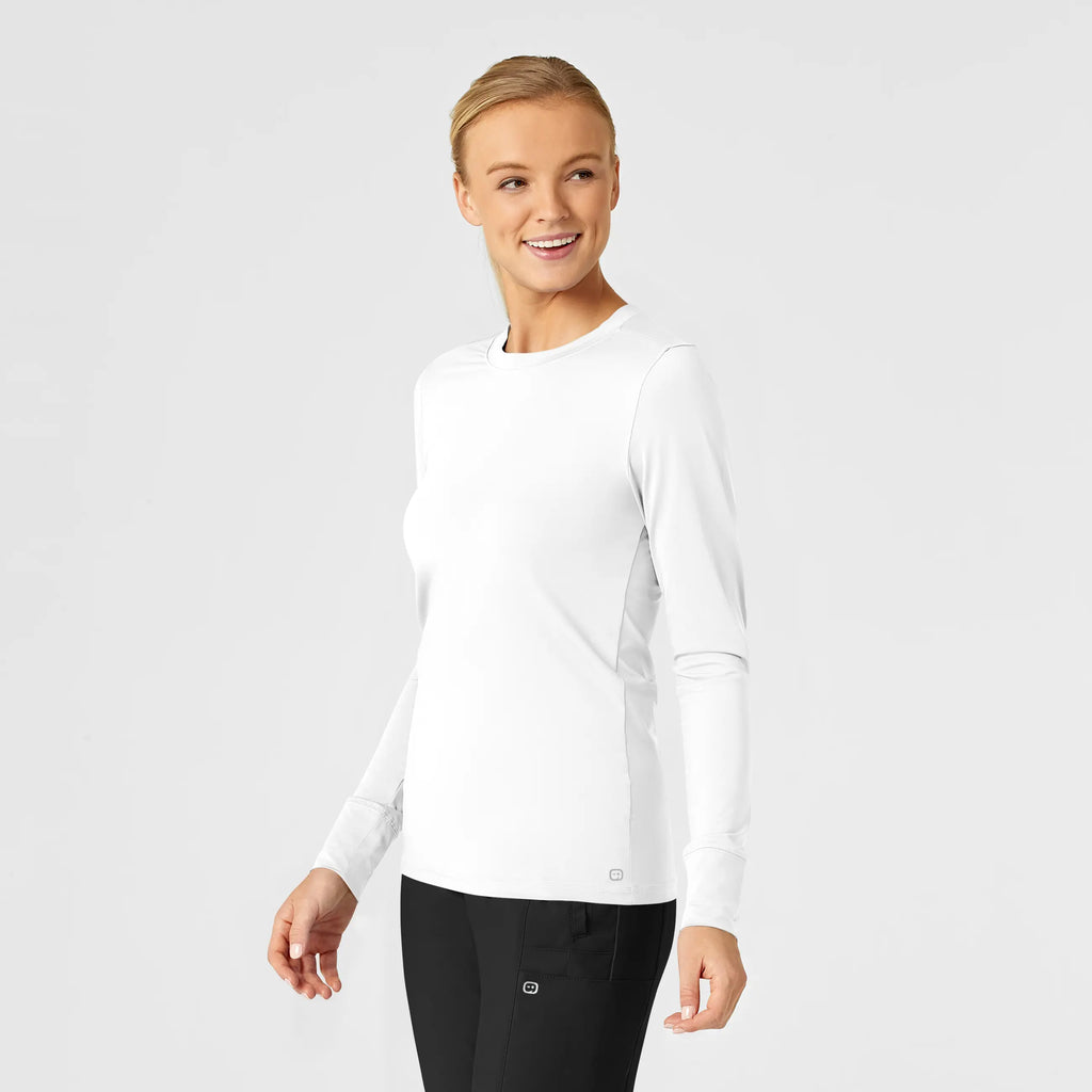 Wink Scrubs Women's Performance Long Sleeve Tee White | scrub-supply.com