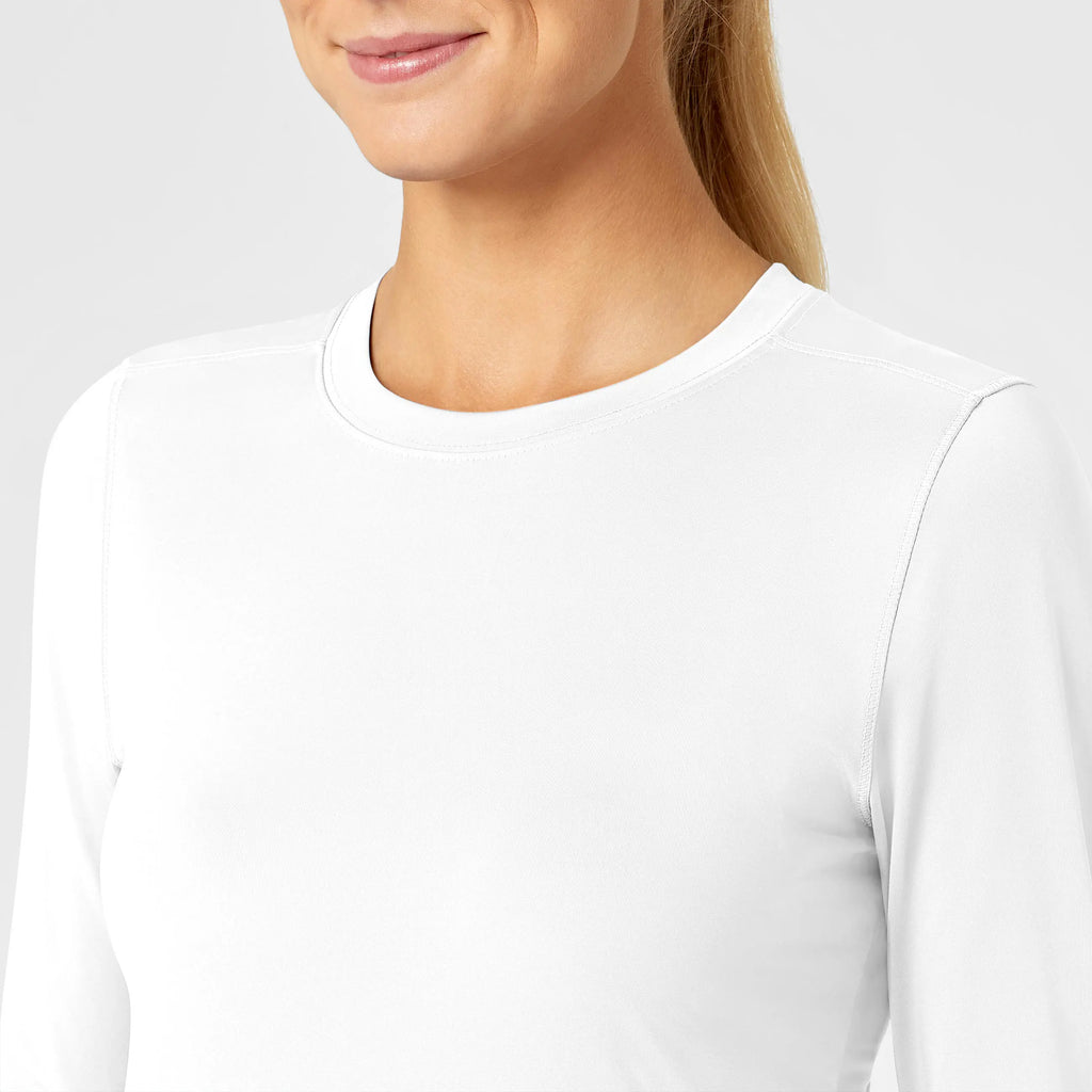 Wink Scrubs Women's Performance Long Sleeve Tee White | scrub-supply.com