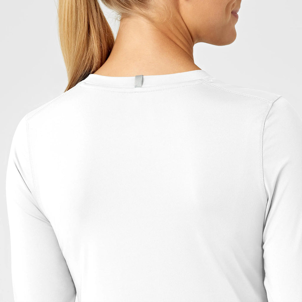 Wink Scrubs Women's Performance Long Sleeve Tee White | scrub-supply.com