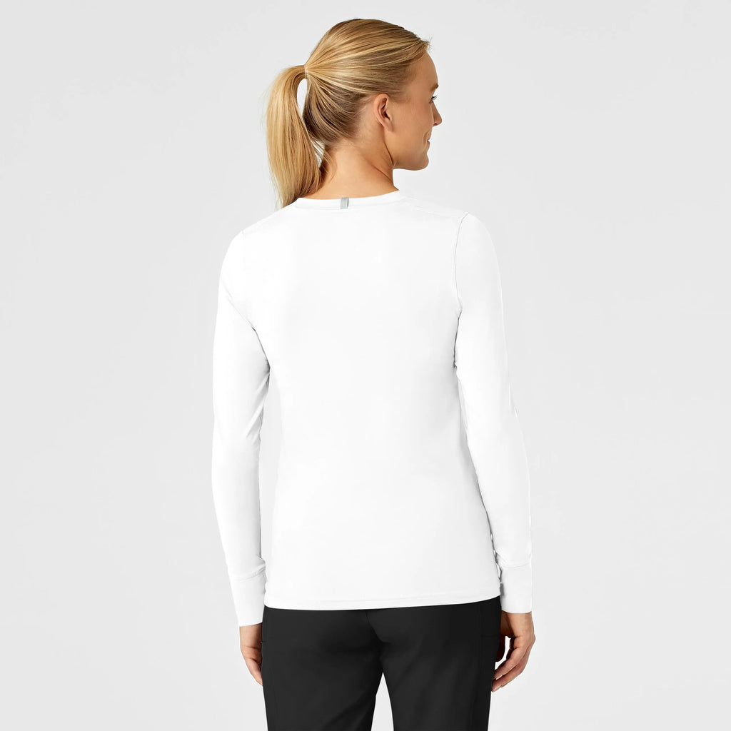 Wink Scrubs Women's Performance Long Sleeve Tee White | scrub-supply.com