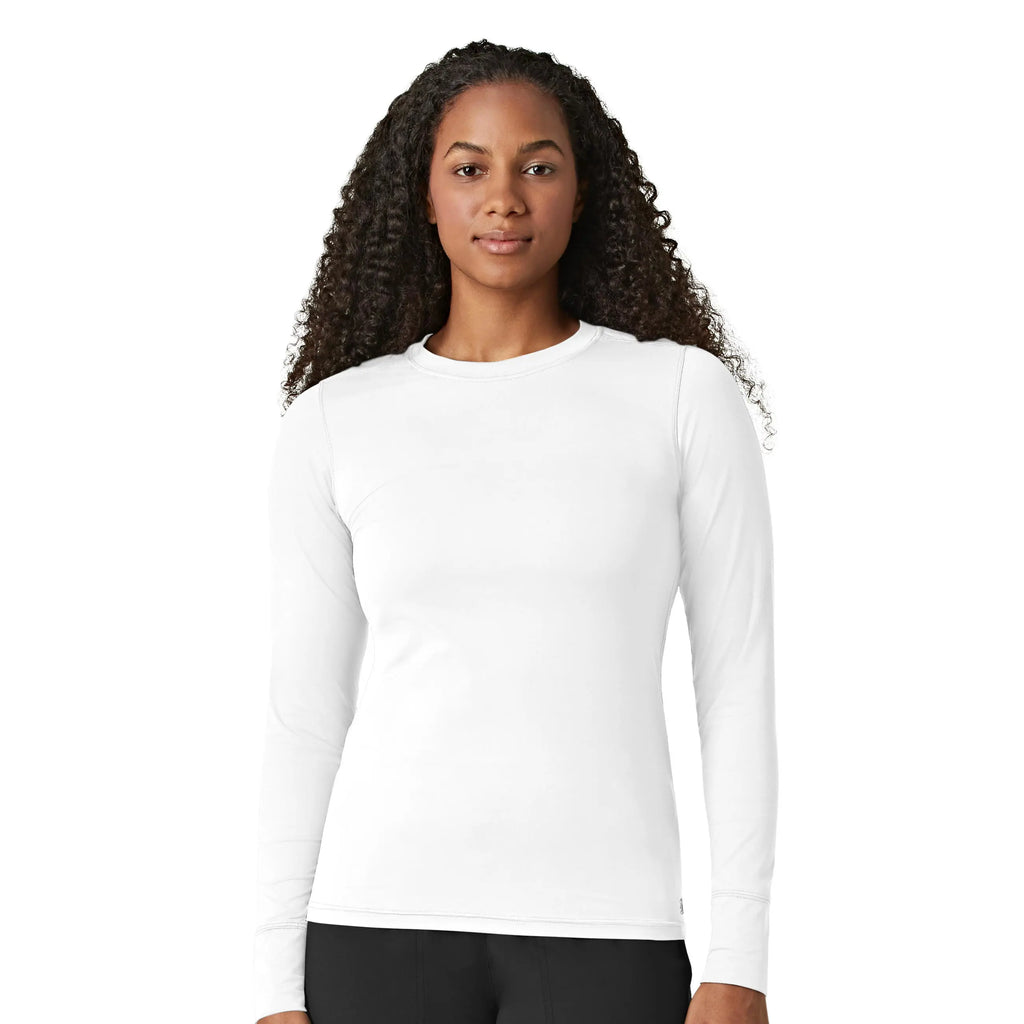 Wink Scrubs Women's Performance Long Sleeve Tee White | scrub-supply.com