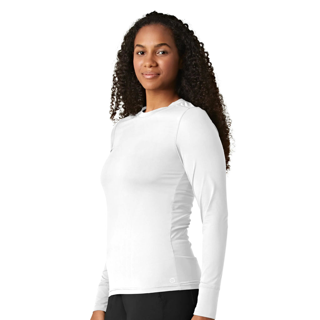 Wink Scrubs Women's Performance Long Sleeve Tee White | scrub-supply.com