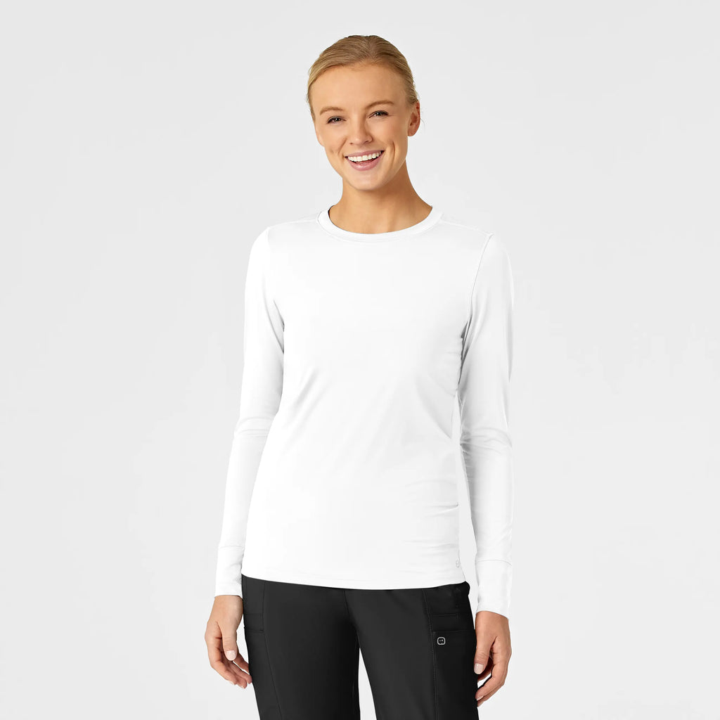 Wink Scrubs Women's Performance Long Sleeve Tee White | scrub-supply.com