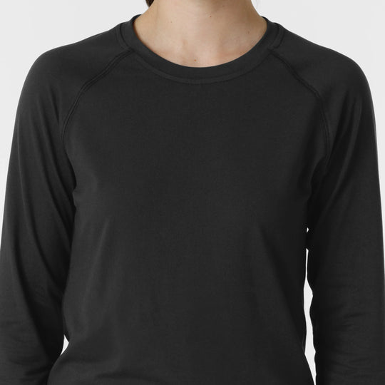 Wink Scrubs Women's Watch Window Long Sleeve Underscrub Top Black | scrub-supply.com