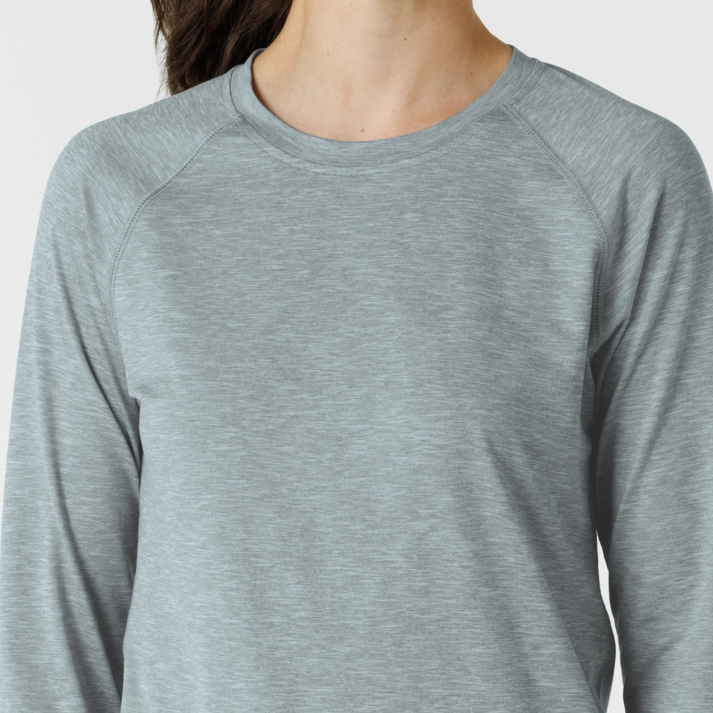 Wink Scrubs Women's Watch Window Long Sleeve Underscrub Top Grey Heather | scrub-supply.com