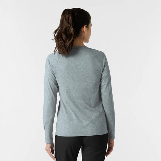 Wink Scrubs Women's Watch Window Long Sleeve Underscrub Top Grey Heather | scrub-supply.com