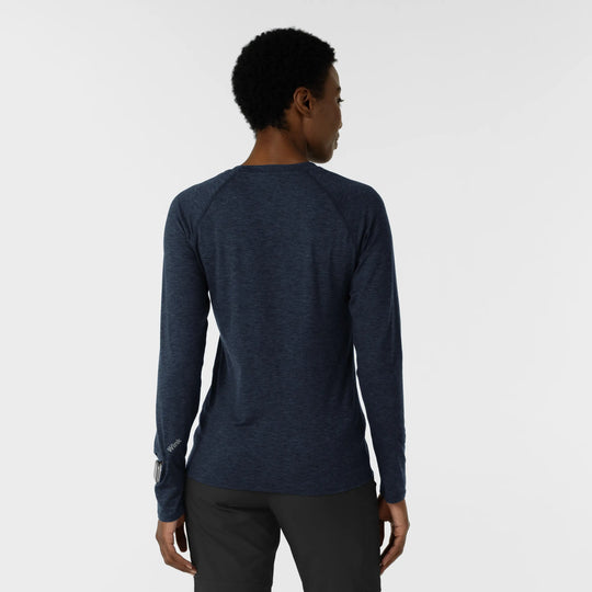 Wink Scrubs Women's Watch Window Long Sleeve Underscrub Top Navy Heather | scrub-supply.com