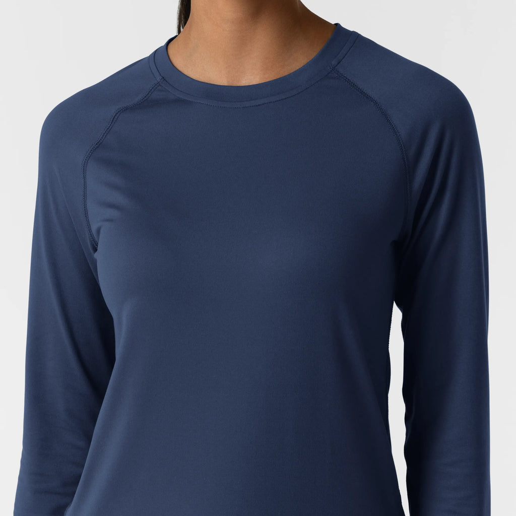 Wink Scrubs Women's Watch Window Long Sleeve Underscrub Top Navy | scrub-supply.com