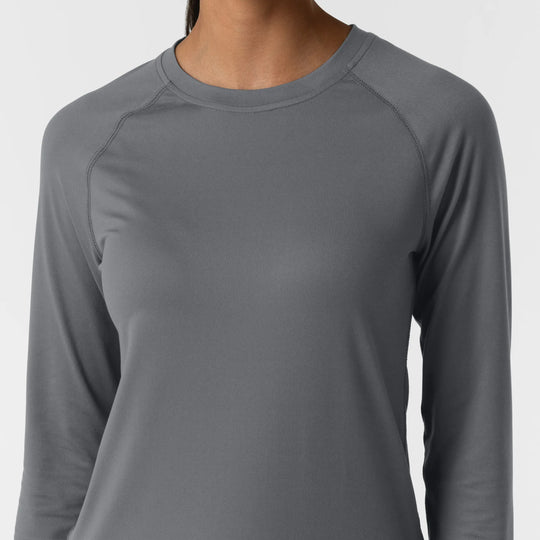 Wink Scrubs Women's Watch Window Long Sleeve Underscrub Top Pewter | scrub-supply.com