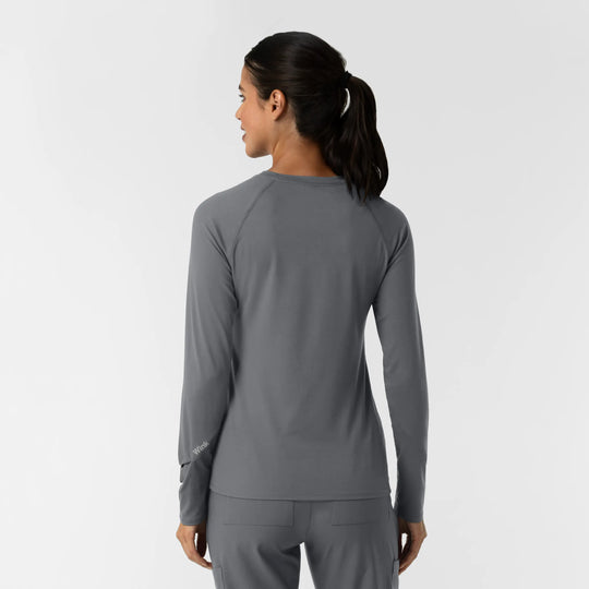 Wink Scrubs Women's Watch Window Long Sleeve Underscrub Top Pewter | scrub-supply.com