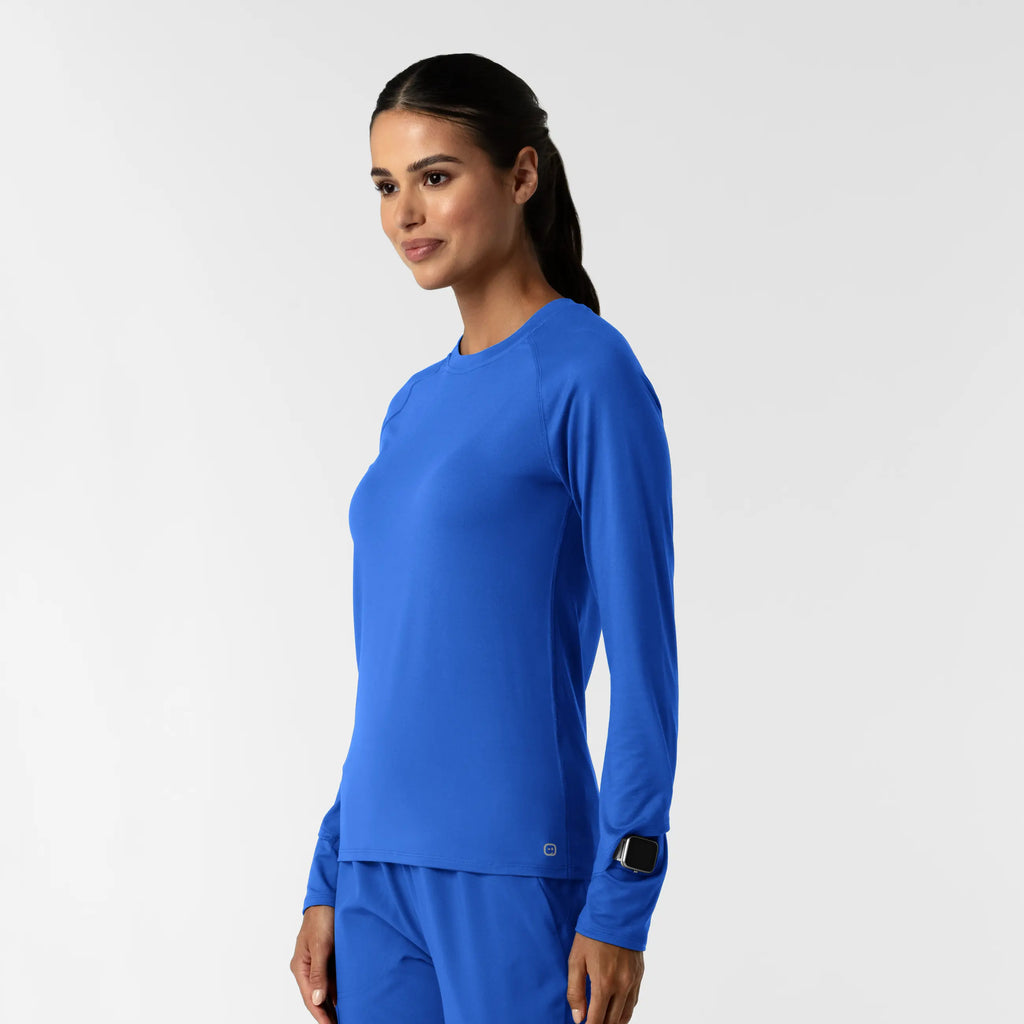 Wink Scrubs Women's Watch Window Long Sleeve Underscrub Top Royal Blue | scrub-supply.com