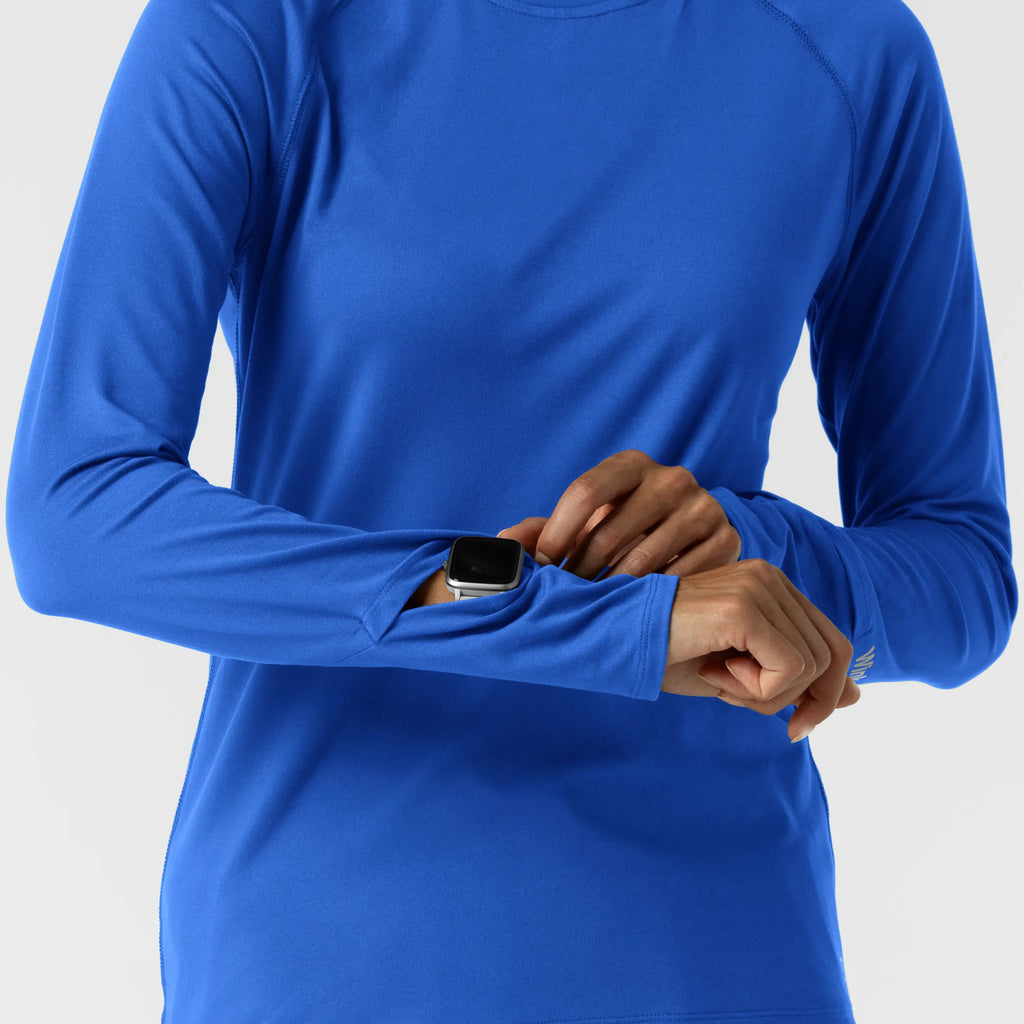 Wink Scrubs Women's Watch Window Long Sleeve Underscrub Top Royal Blue | scrub-supply.com