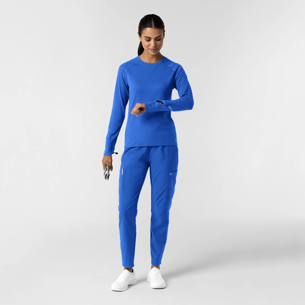 Wink Scrubs Women's Watch Window Long Sleeve Underscrub Top Royal Blue | scrub-supply.com
