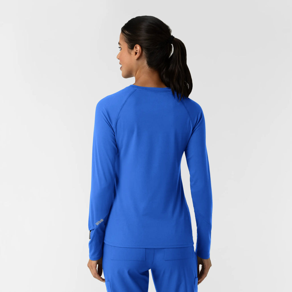 Wink Scrubs Women's Watch Window Long Sleeve Underscrub Top Royal Blue | scrub-supply.com