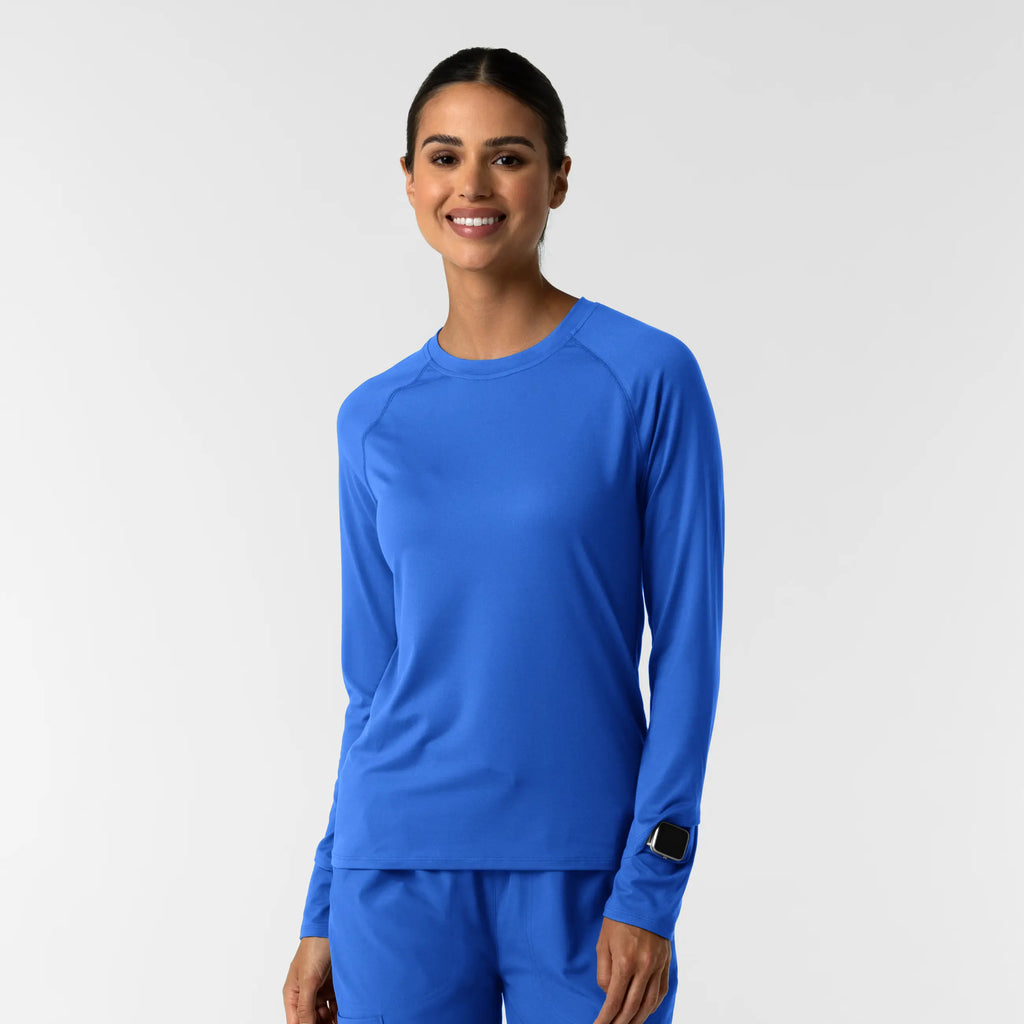 Wink Scrubs Women's Watch Window Long Sleeve Underscrub Top Royal Blue | scrub-supply.com