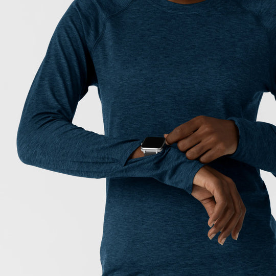 Wink Scrubs Women's Watch Window Long Sleeve Underscrub Top Royal Heather | scrub-supply.com