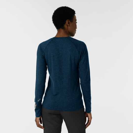 Wink Scrubs Women's Watch Window Long Sleeve Underscrub Top Royal Heather | scrub-supply.com
