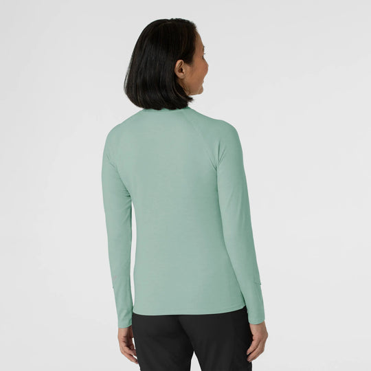Wink Scrubs Women's Watch Window Long Sleeve Underscrub Top Sky Blue Heather | scrub-supply.com