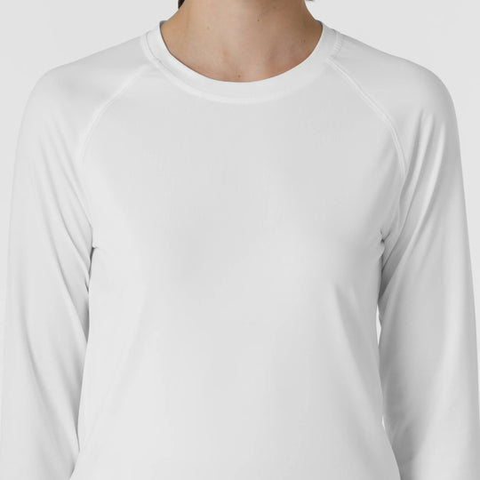 Wink Scrubs Women's Watch Window Long Sleeve Underscrub Top White | scrub-supply.com