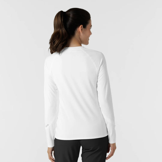 Wink Scrubs Women's Watch Window Long Sleeve Underscrub Top White | scrub-supply.com