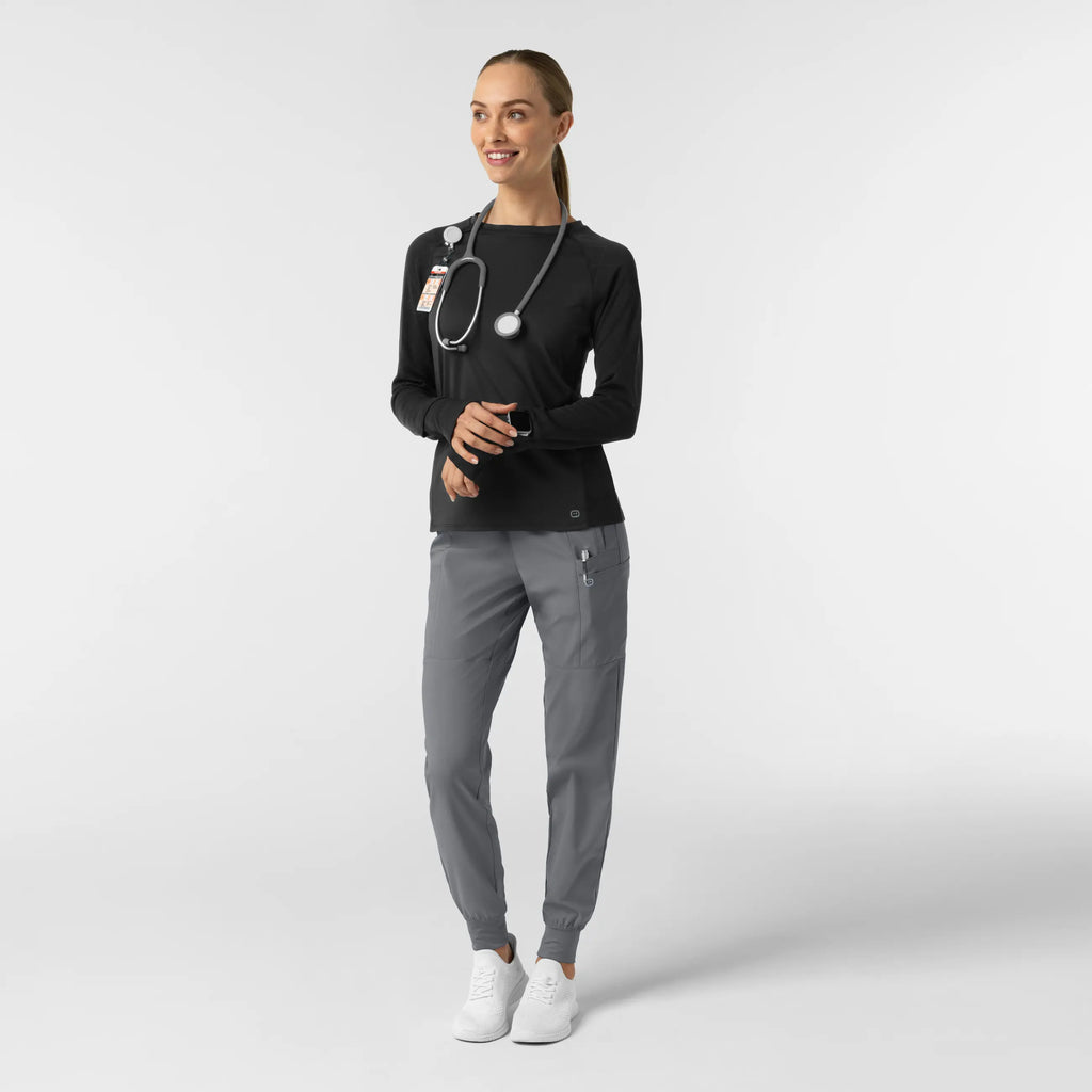 Wink Scrubs Women's Engineered Underscrub Tee Black | scrub-supply.com