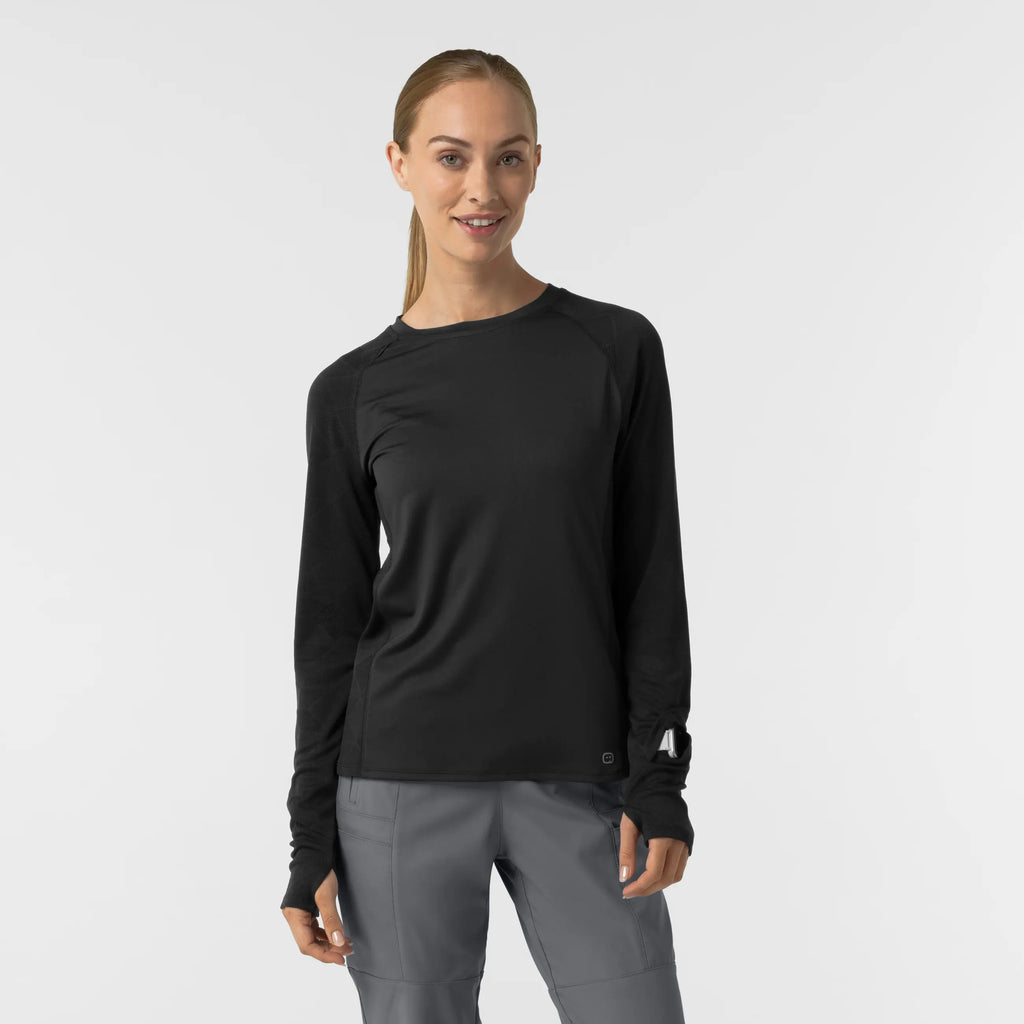 Wink Scrubs Women's Engineered Underscrub Tee Black | scrub-supply.com