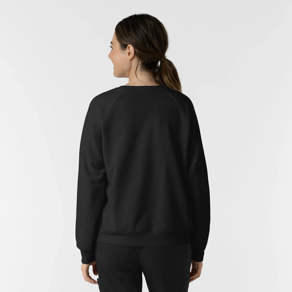 Wink Scrubs Women's Pullover Sweatshirt Black | scrub-supply.com