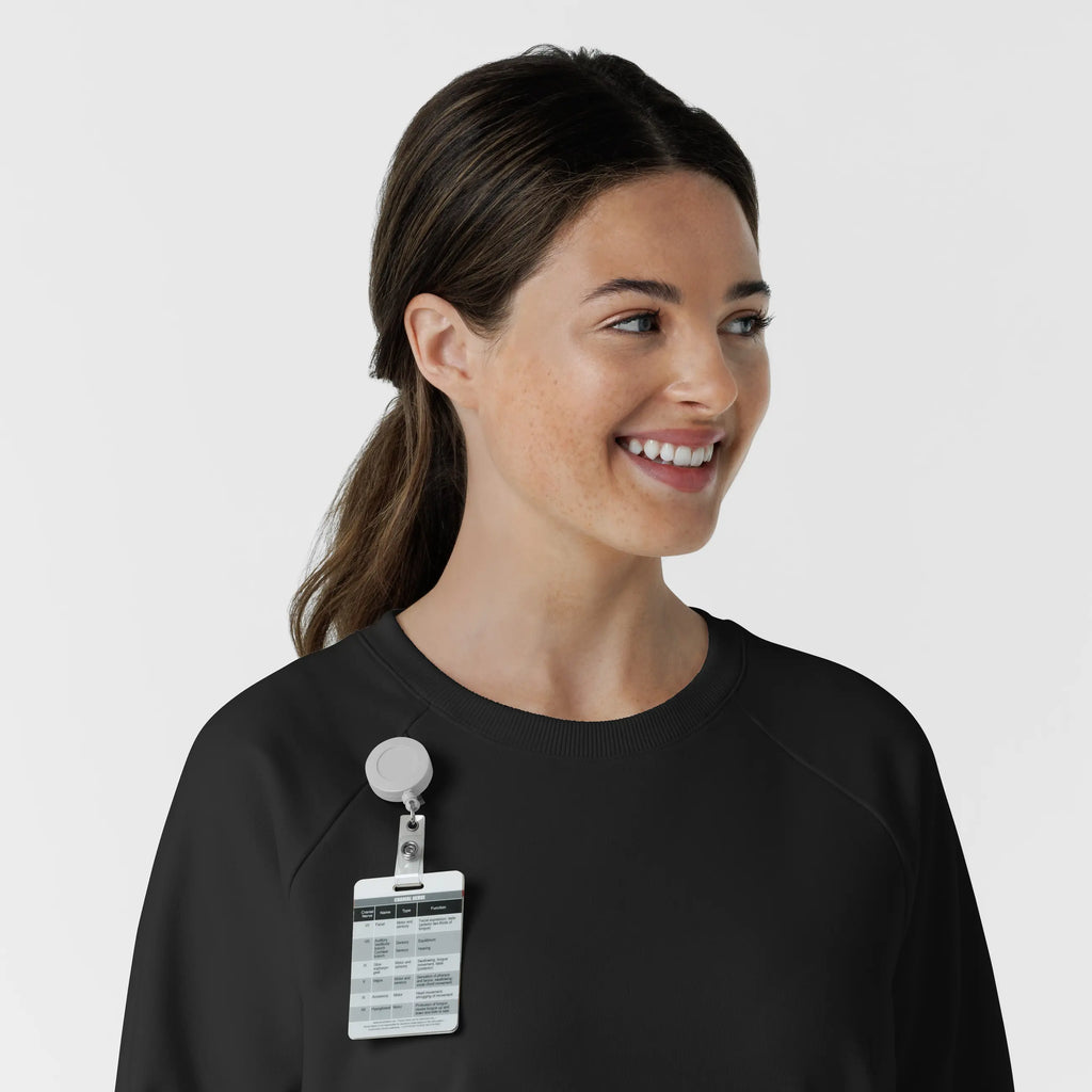 Wink Scrubs Women's Pullover Sweatshirt Black | scrub-supply.com
