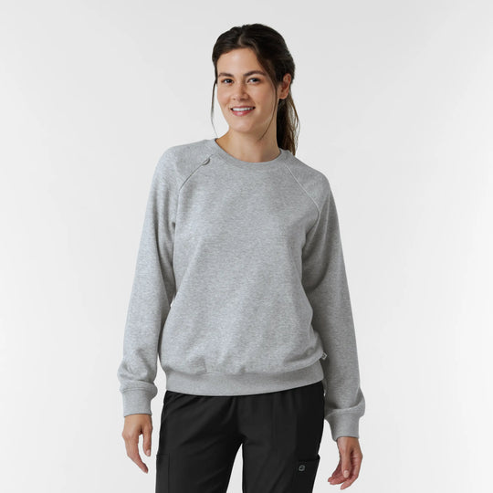 Wink Scrubs Women's Pullover Sweatshirt Grey Heather | scrub-supply.com