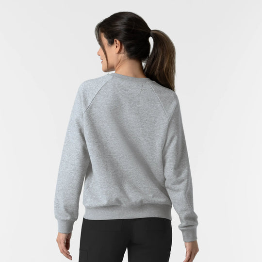 Wink Scrubs Women's Pullover Sweatshirt Grey Heather | scrub-supply.com