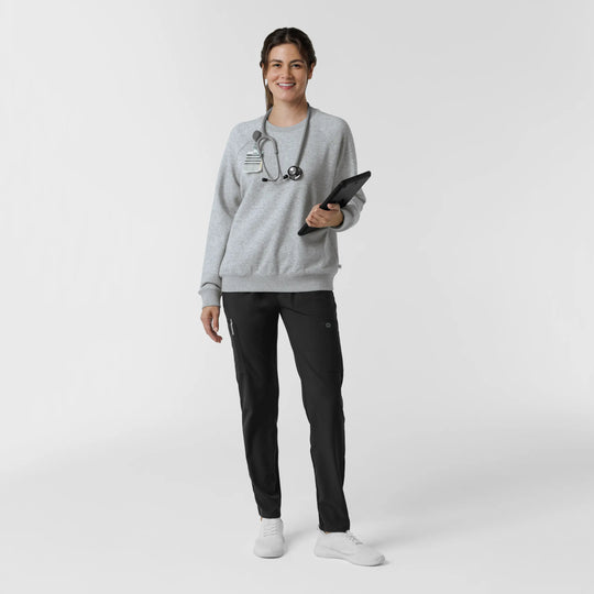 Wink Scrubs Women's Pullover Sweatshirt Grey Heather | scrub-supply.com