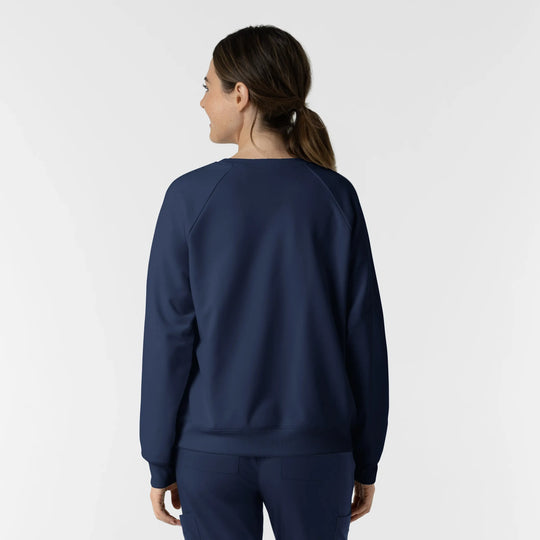 Wink Scrubs Women's Pullover Sweatshirt Navy | scrub-supply.com